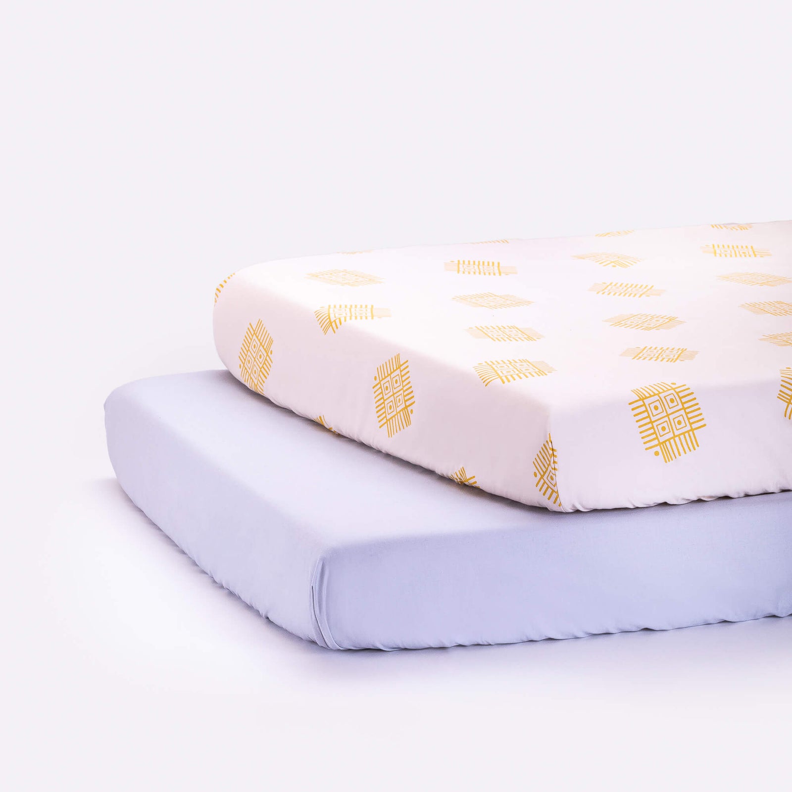 juego de sabanas de cuna de algodon en sisal ocre y gris sereno