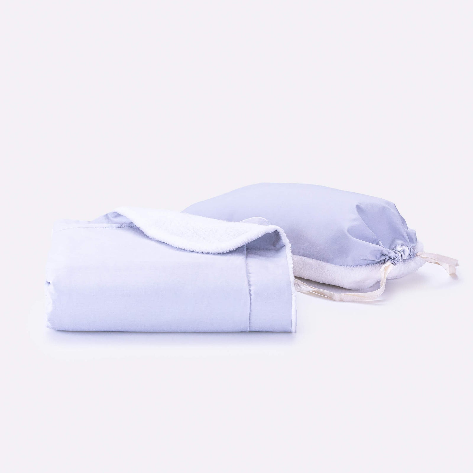 cobija de bebe doble cara de algodon y de flannel en gris sereno