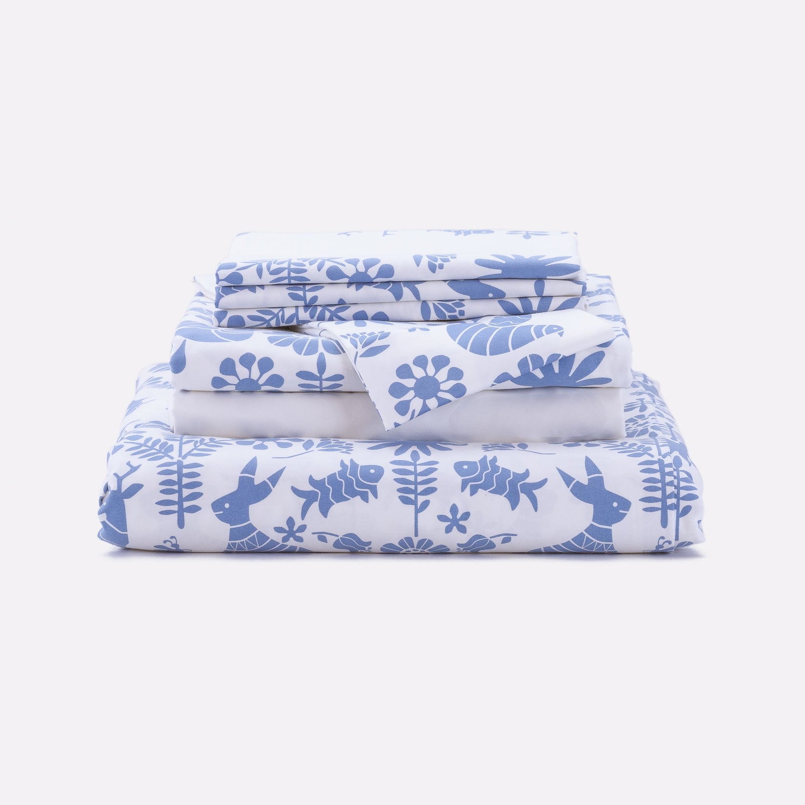 juego completo de sabanas y funda de duvet animalitos azul nuit